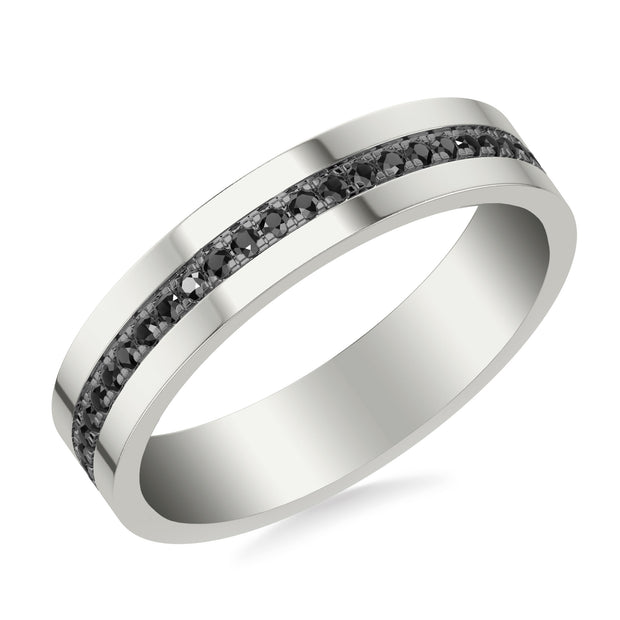 24-9464BW100-G.00 - Goldman - 5mm Band with Center Row of  Black Diamonds