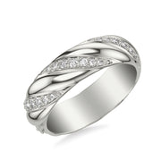 6mm Half Diamond Half Polished Twist Band