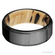 Zirconium with Crosssatinblack , Polish Finish and Spalted Tamarind