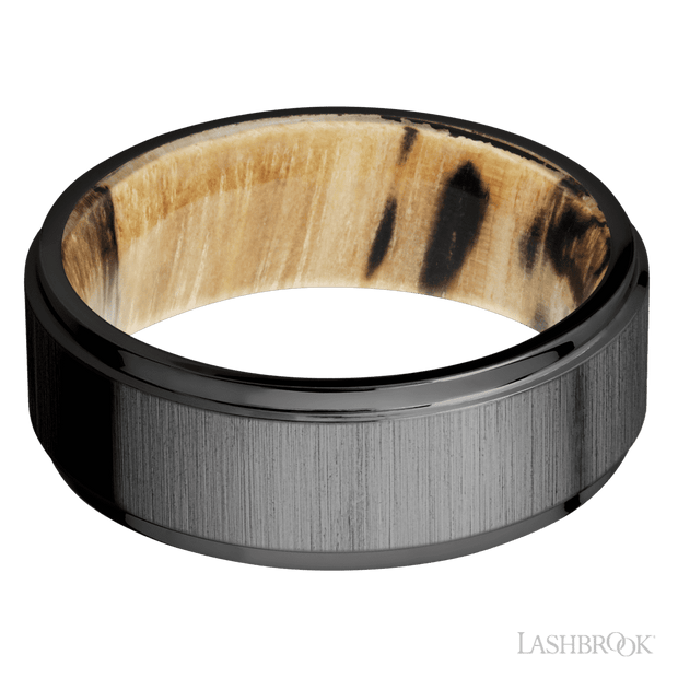 Zirconium with Crosssatinblack , Polish Finish and Spalted Tamarind