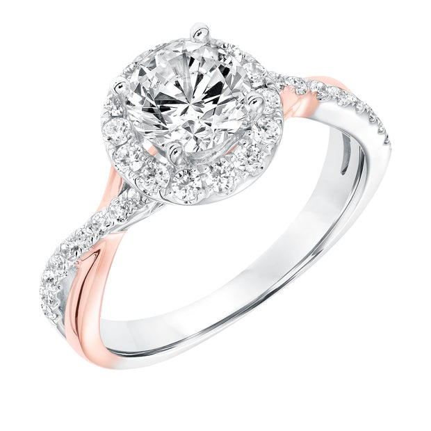 31-10021ERR-E.00 - Goldman - Contemporary Diamond Halo with Split Shank Engagement Ring