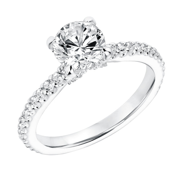 31-11005ERW-E.00 - Goldman - Diamond Prong Set Engagement  Ring with Diamond Shank