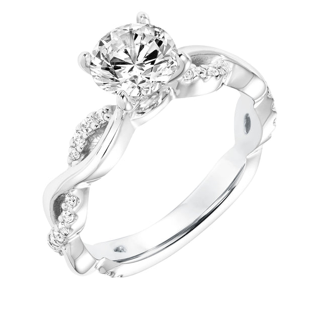 31-11023ER8W-E.00 - Goldman - Diamond Prong Set Engagement Ring with Diamond  Twisted Shank