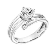 31-11083ERW-E.00 - Goldman - Wrap Polished Shank with Diamond Tips with East West Prong Set Diamond Center