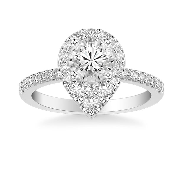 Contemporary Halo Engagement Ring