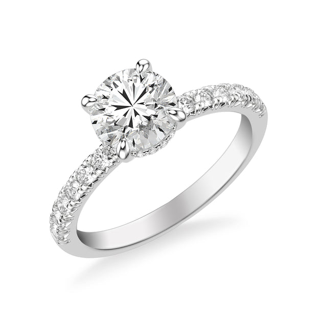 31-12094GRW-E.00 - Goldman - Classic Engagement Ring with Hidden Diamond Collar and Diamond Shank