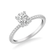 Classic Basket Setting Engagement Ring with Diamond Shank