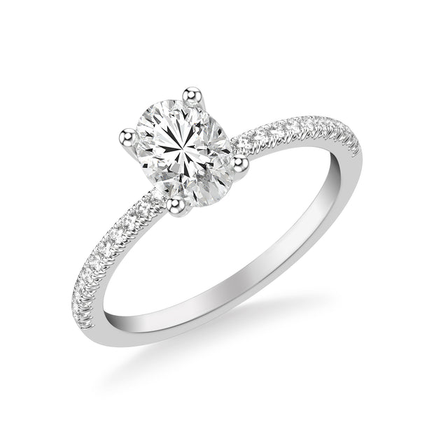 Classic Basket Setting Engagement Ring with Diamond Shank