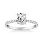 Classic Basket Setting Engagement Ring with Diamond Shank