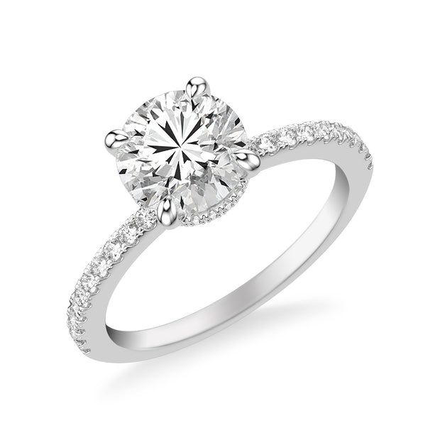 31-12097HRW-E.00 - Goldman - Classic Engagement Ring with Diamond Collar and  Diamond Shank