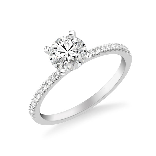 Classic Solitaire Engagement Ring with Diamond Shank