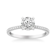 Classic Solitaire Engagement Ring with Diamond Shank