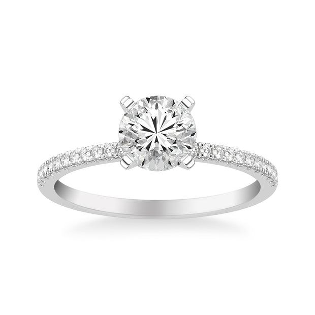 Classic Solitaire Engagement Ring with Diamond Shank