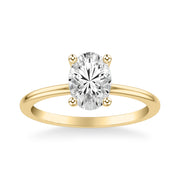Classic Solitaire Engagement Ring with Polished Shank