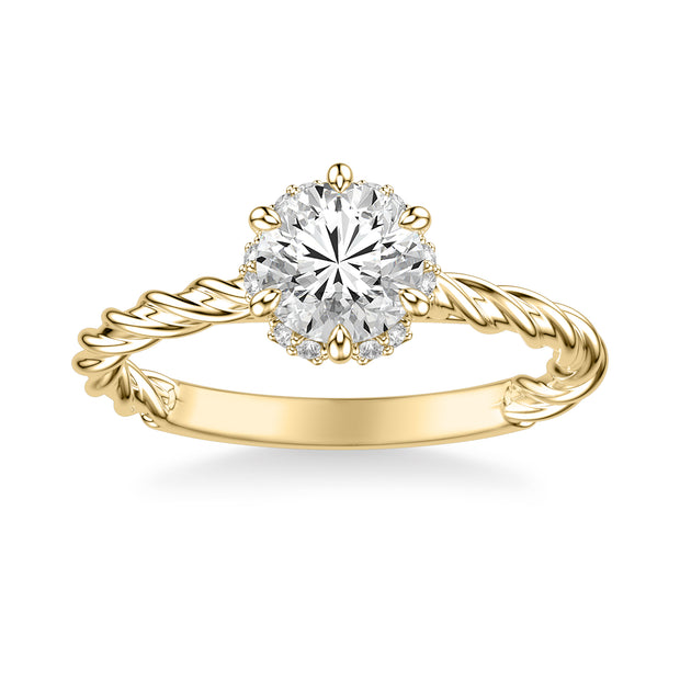 Contemporary Twist Diamond Engagement Ring