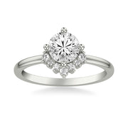 Contemporary Halo Diamond Engagement Ring
