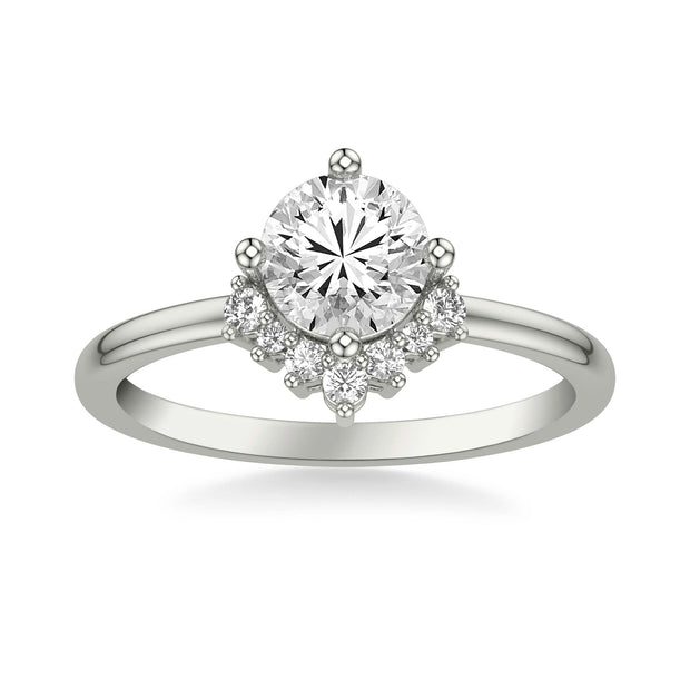 Contemporary Halo Diamond Engagement Ring