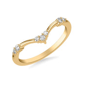 Contemporary Curved Wedding Band with Multiple Cluster Sections of Diamonds