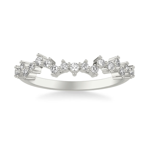Contemporary Wedding Band with Scattered Diamond Accents