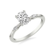 Contemporary Engagement Ring with Marquise Accent Diamonds