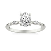 Contemporary Engagement Ring with Marquise Accent Diamonds