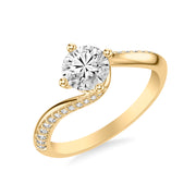 Contemporary Diamond Engagement Ring with Diamonds in a Swirl Design