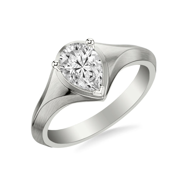 31-12166EPY-E.00 - Goldman - Contemporary Engagement Ring with Tapered Knife Edge and Satin Finish Band