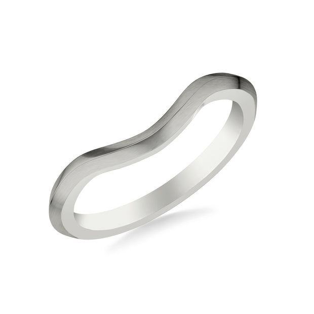 Contemporary Curved Knife Edge Satin Finish Wedding Band