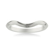 Contemporary Curved Knife Edge Satin Finish Wedding Band