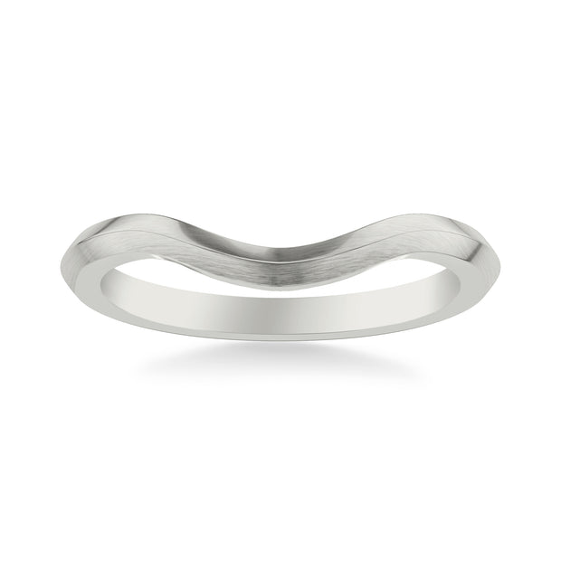 Contemporary Curved Knife Edge Satin Finish Wedding Band