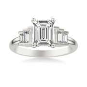 Diamond Engagement Ring with Diamond Baguette Sides