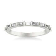Contemporary Wedding Band with Baguette Diamonds