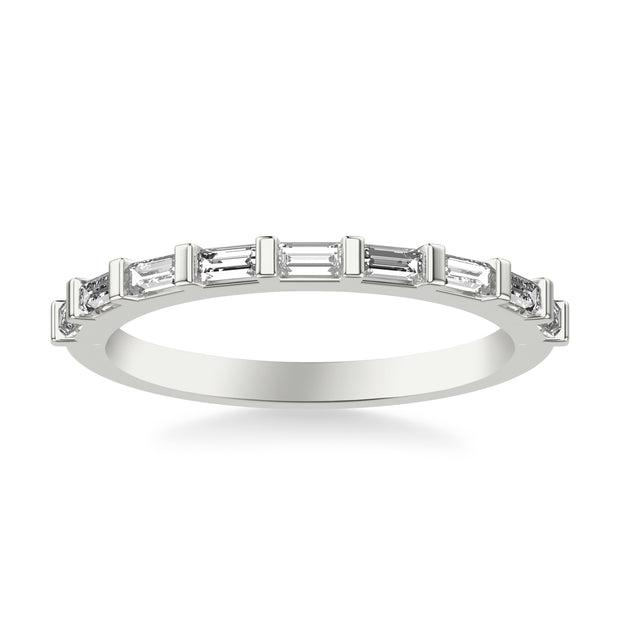 Contemporary Wedding Band with Baguette Diamonds