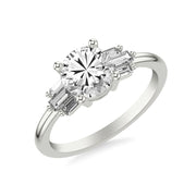 Contemporary Engagement Ring Setting with Diamond Baguettes
