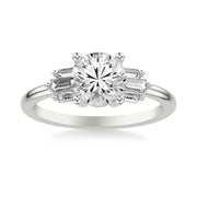 Contemporary Engagement Ring Setting with Diamond Baguettes