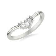 Contemporary Wedding Band with Diamond Baguettes