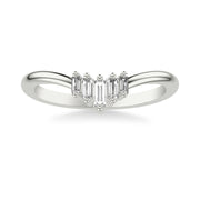 Contemporary Wedding Band with Diamond Baguettes