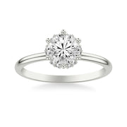 Classic Engagement Ring Setting with Elegant Recessed Diamond Halo