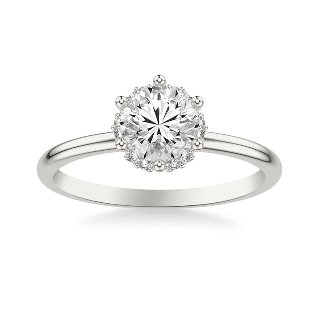 Classic Engagement Ring Setting with Elegant Recessed Diamond Halo