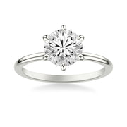 Classic Six Prong Solitaire Engagment Ring with Polished Shank