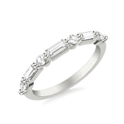 Contemporary Wedding Band with Mixed Fancy Round and Baguette and Marquise Diamonds