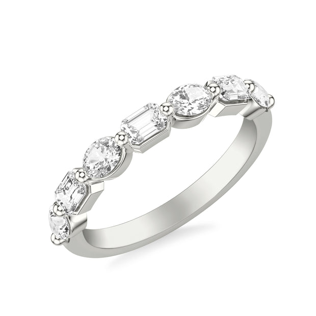 31-12233W-L.00 - Goldman - Contemporary Wedding Band with Mixed Fancy Oval and Emerald and Pear Diamonds