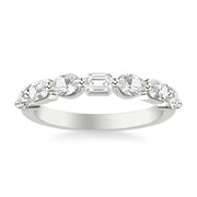 Contemporary Wedding Band with Mixed Fancy Oval and Emerald and Pear Diamonds