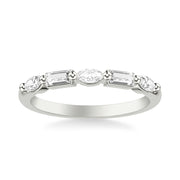 Contemporary Wedding Band with Mixed Fancy Baguette and Marquise Diamonds