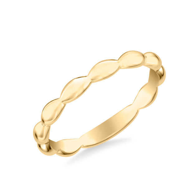 Contemporary Wedding Band with Organic Marquise Shaped Bead Polished Band