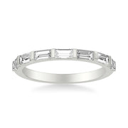 Contemporary Bar Set Baguette Diamond Wedding Band