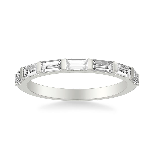 Contemporary Bar Set Baguette Diamond Wedding Band