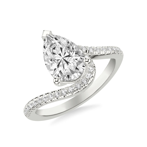 31-12280HPW-E.00 - Goldman - Contemporary Engagement Ring with Organic Curved Diamond Shank