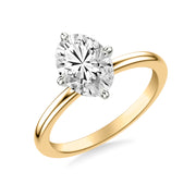 Classic Solitaire Engagement Ring with North-South Claw Prongs and Polished Shank