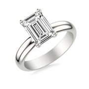 Classic Solitaire Engagement Ring with 3.5MM Wide Polished Shank